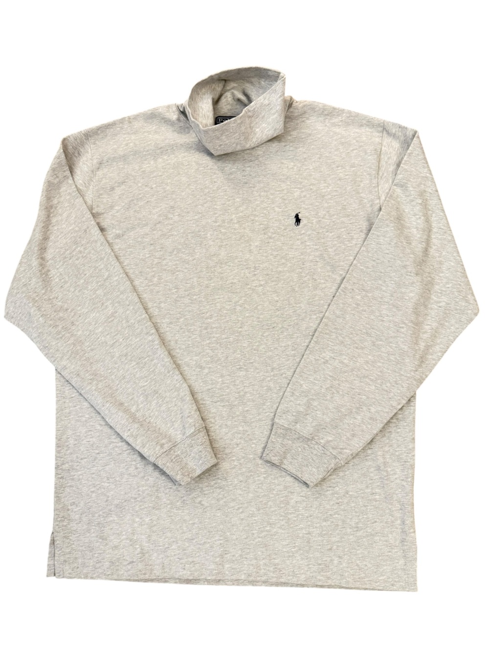 Vintage 90s Polo Ralph Lauren Heather Gray Turtleneck NWT Blue Pony Cotton XL